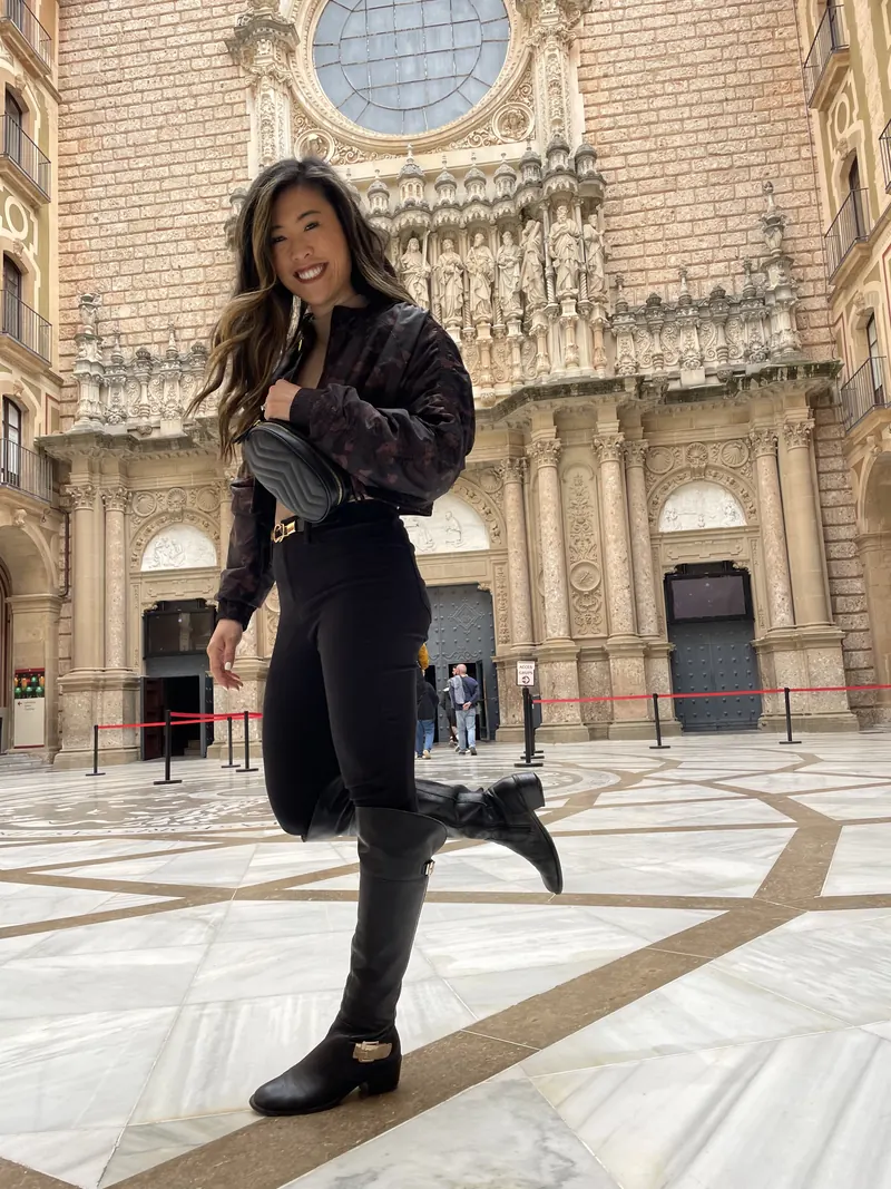 Vania at the basilica of Montserrat near Barcelona, Spain